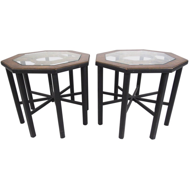 Pair of Mastercraft Style End Tables For Sale at 1stDibs