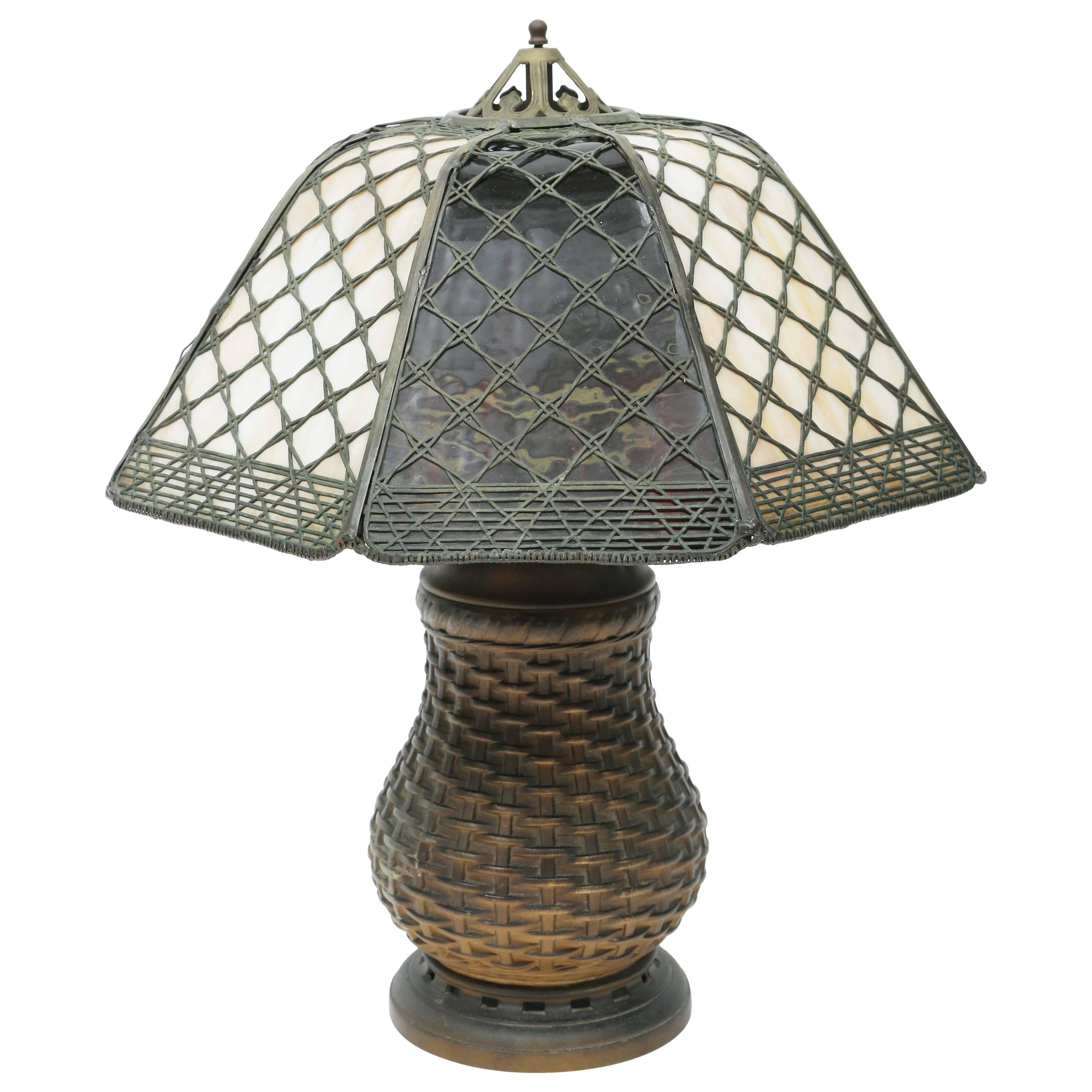 Handel Basket-Weave Panel Lamp