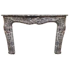 Antique Louis XIV Regence Gris De Saint Aunes French Marble Mantel, circa 1820