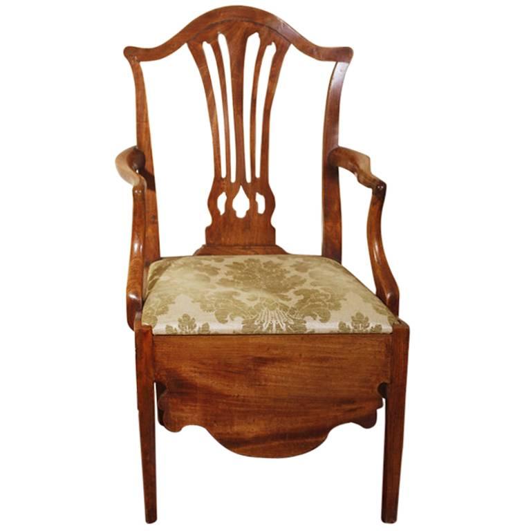 English Commode Chair For Sale