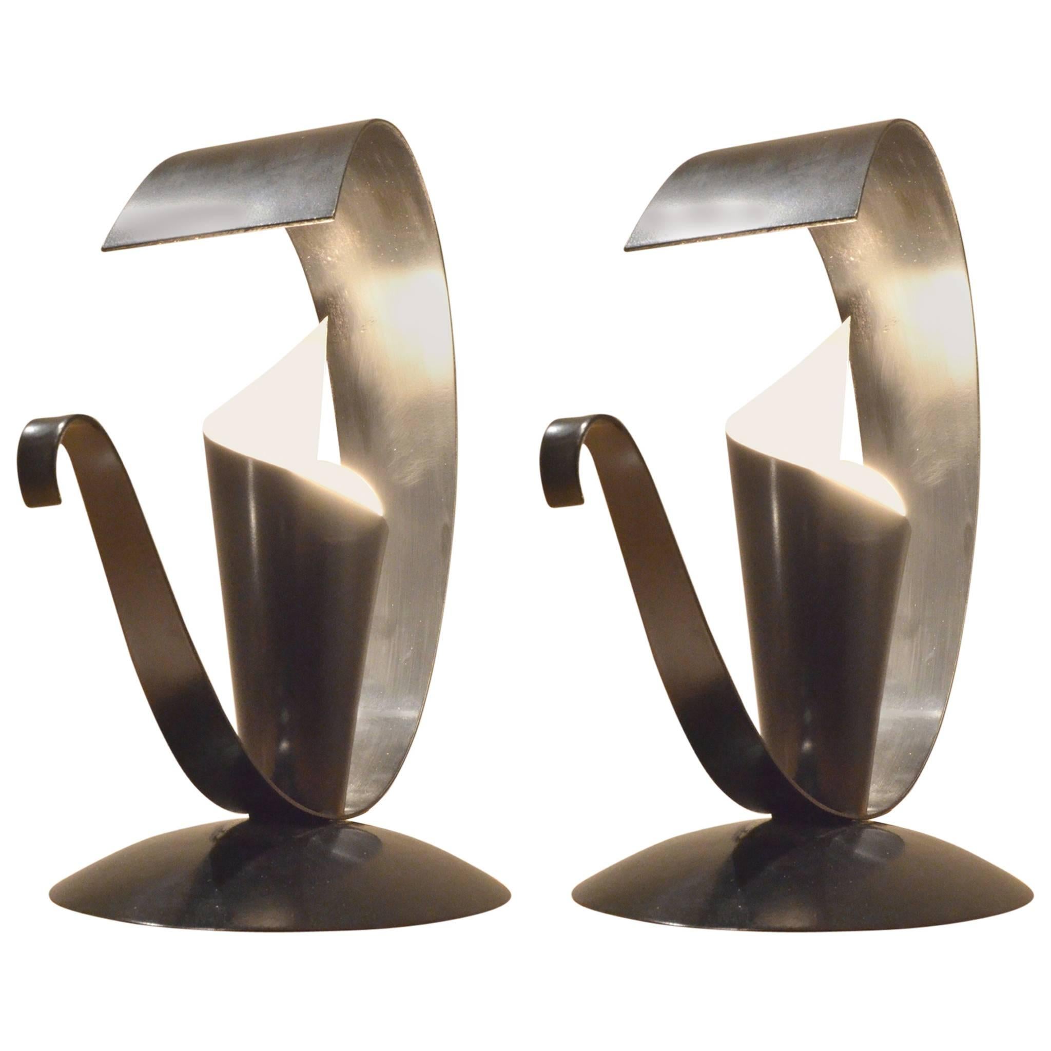 French Mid-Century Design Two Table Lamps