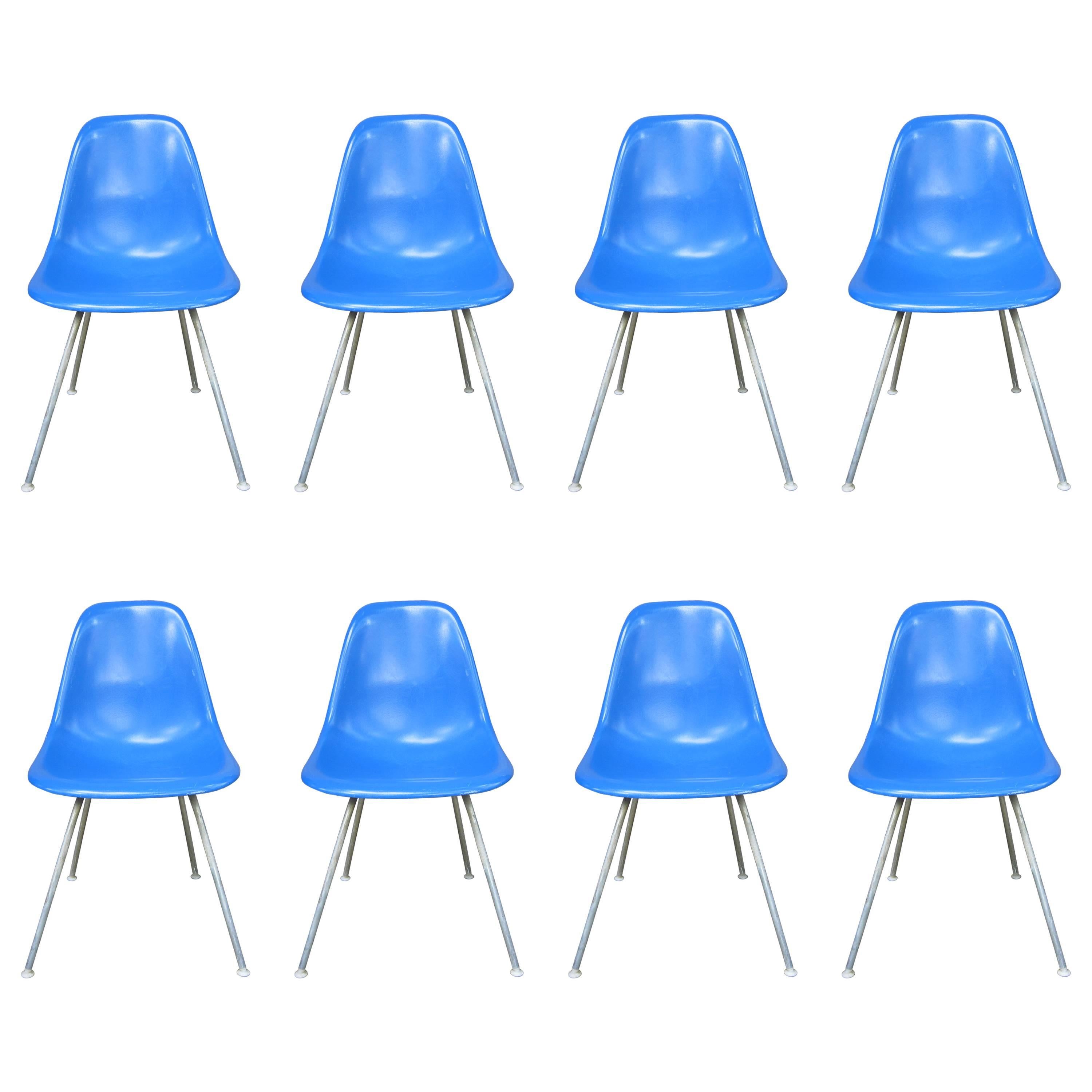 Eight Herman Miller Eames DSX Dining Chairs