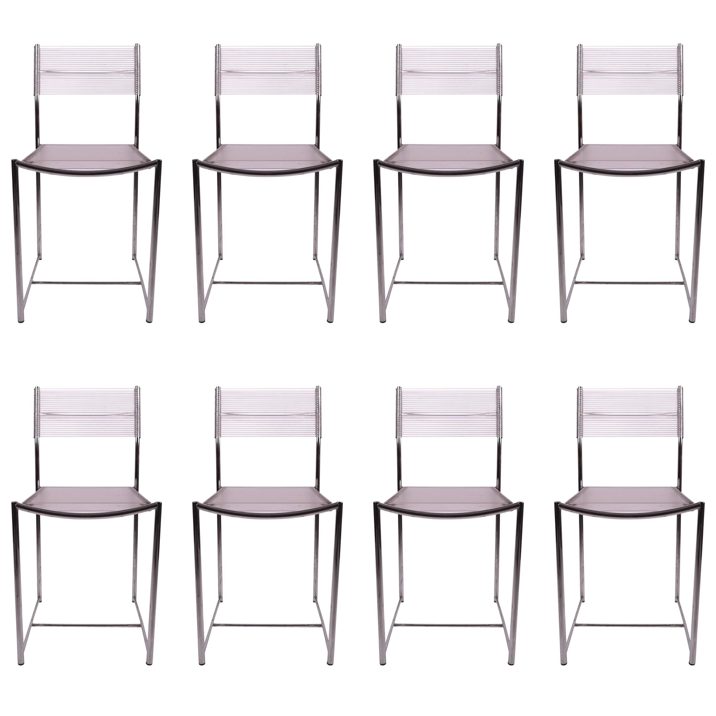 Set of Eight Fly Line Dining Chairs by Giandomenico Belotti