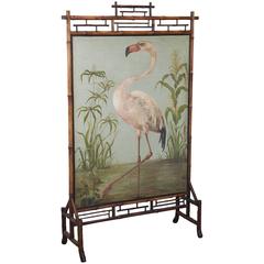 Antique Flamingo Room Screen