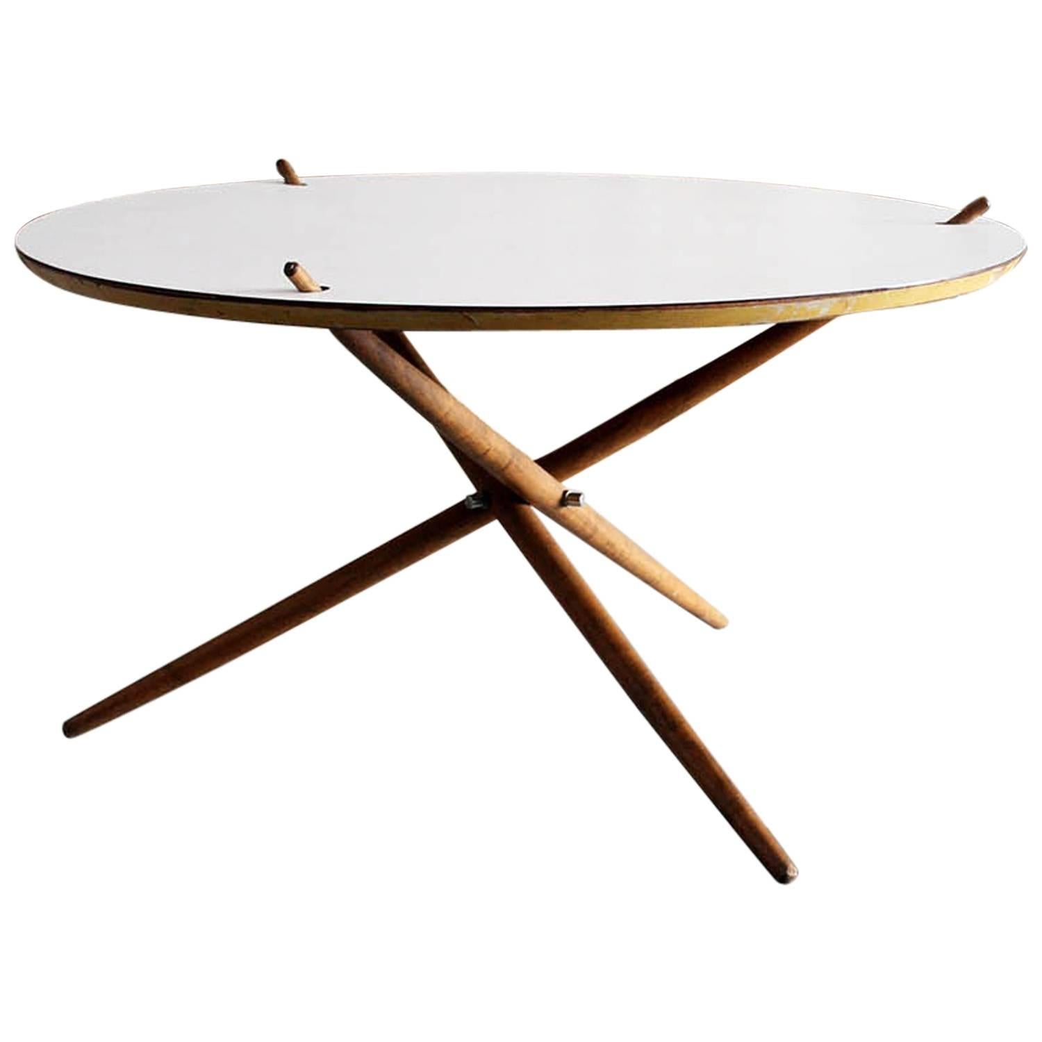 Rare Early Knoll Tripod Coffee Table Designed by Hans Bellman in 1948