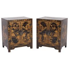 Pair of Chinioserie Cabinets or Nightstands, Tony Duquette