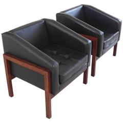 Unique Pair of Lounge Chairs Designed by Dutch Architect Wim den Boon, 1960
