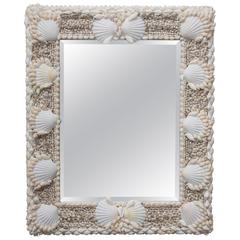 Rectangular Mirror with Shell-Encrusted Frame