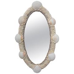 Oval Shell Encrusted Wall Mirror