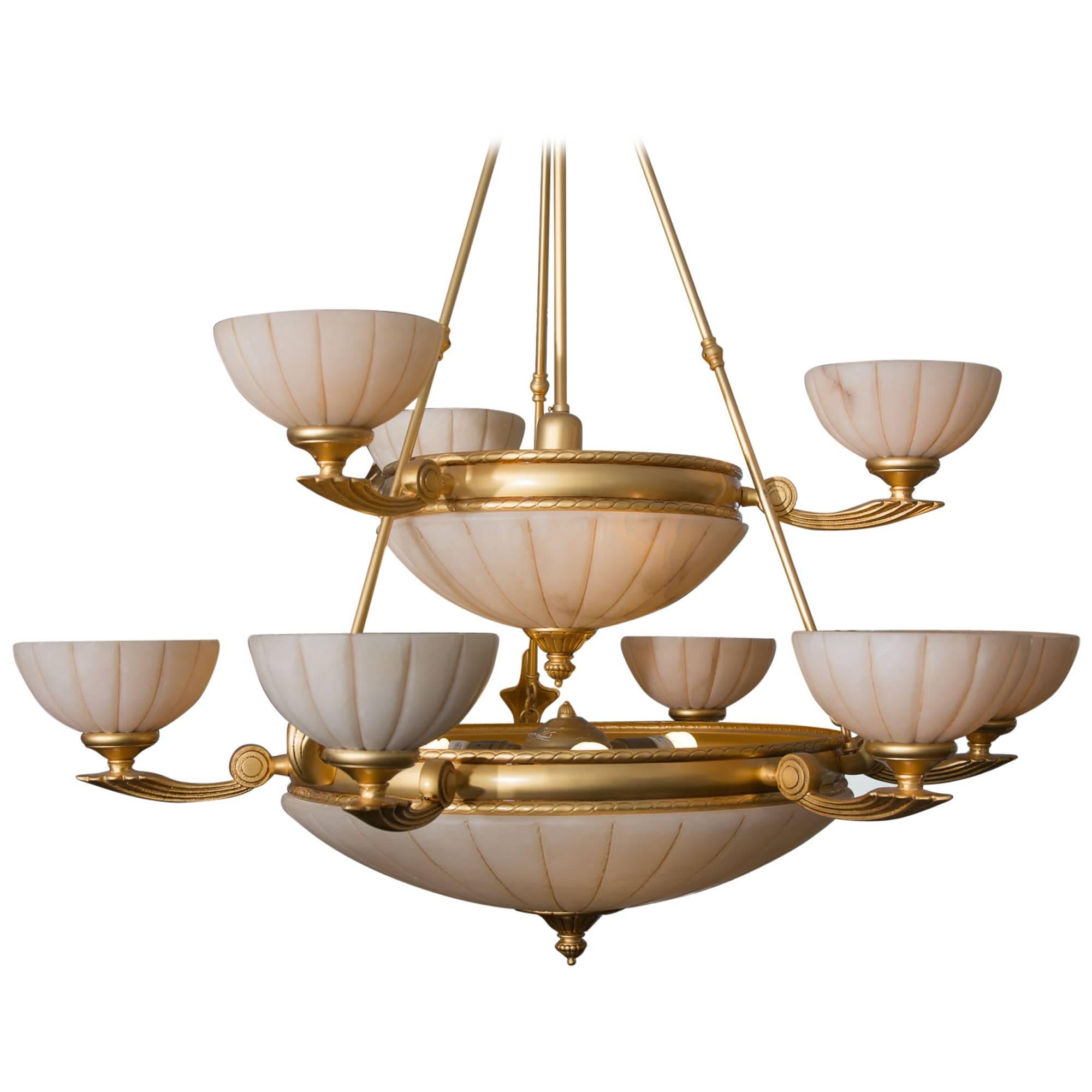 Contemporary Chandelier with Empire Influence For Sale