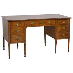 English Edwardian Satinwood Kneehole Desk 11