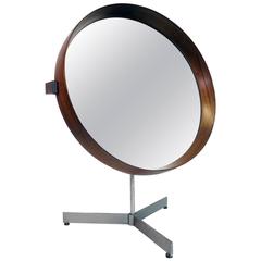 Uno & Osten Kristiansson Tabletop Mirror Rosewood Luxus, Sweden, 1960s