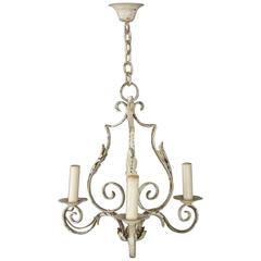 Small French Wrought Iron Chandelier