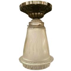 Art Deco Frosted Glass Hanging Pendant Light