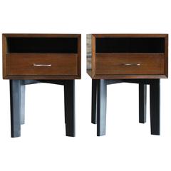 Pair of Walnut Bedside Tables by George Nelson for Herman Miller