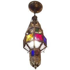 Moroccan Octagonal Color Glass Hanging Lantern Moroccan Octagonal Color Glass Hanging Lantern