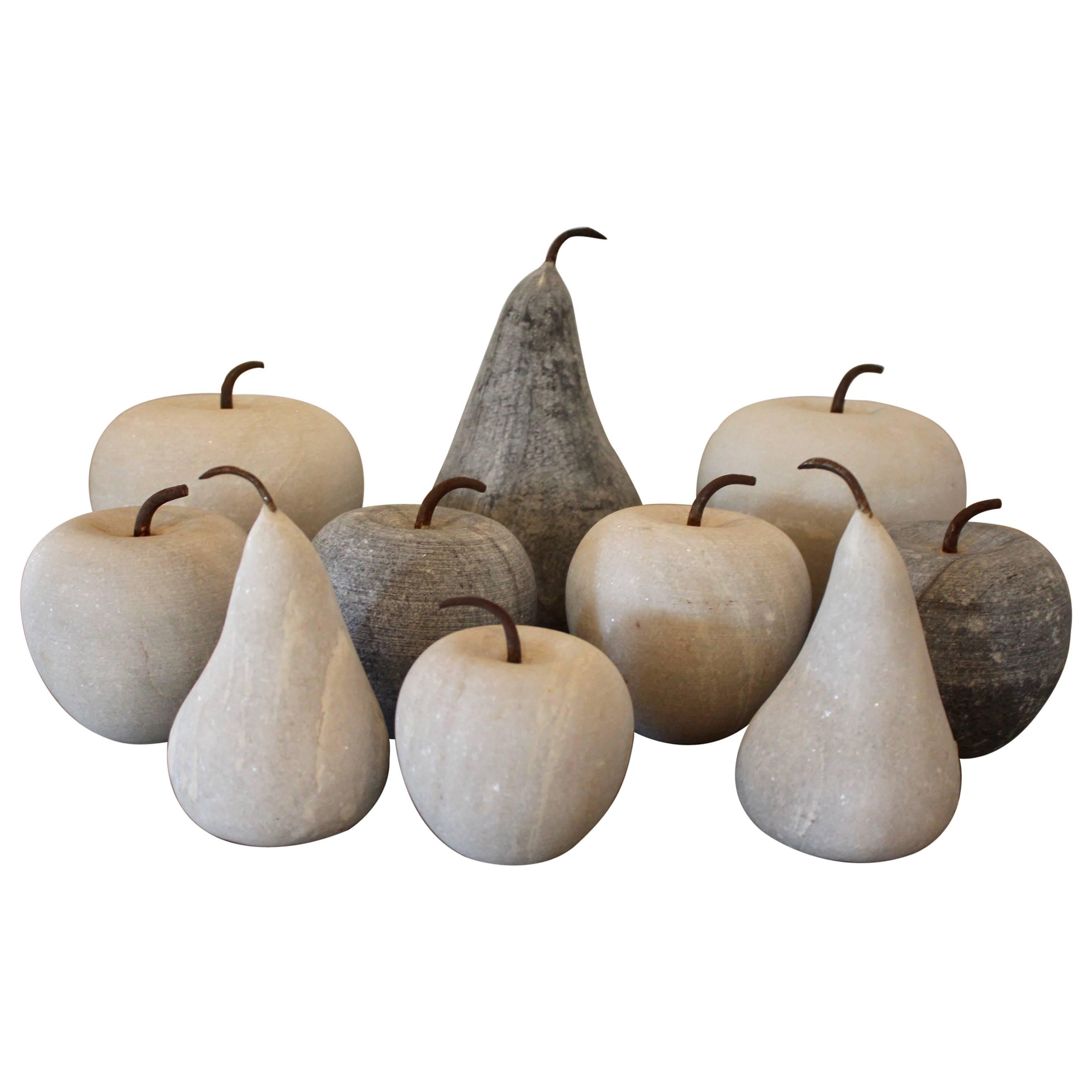 Assortment of Marble Apple and Pear Accessories
