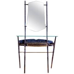 Beautiful Vintage Console with Mirror Covered with Glass Mosaic