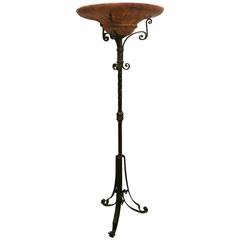 Wrought Iron and Alabaster Floor Lamp