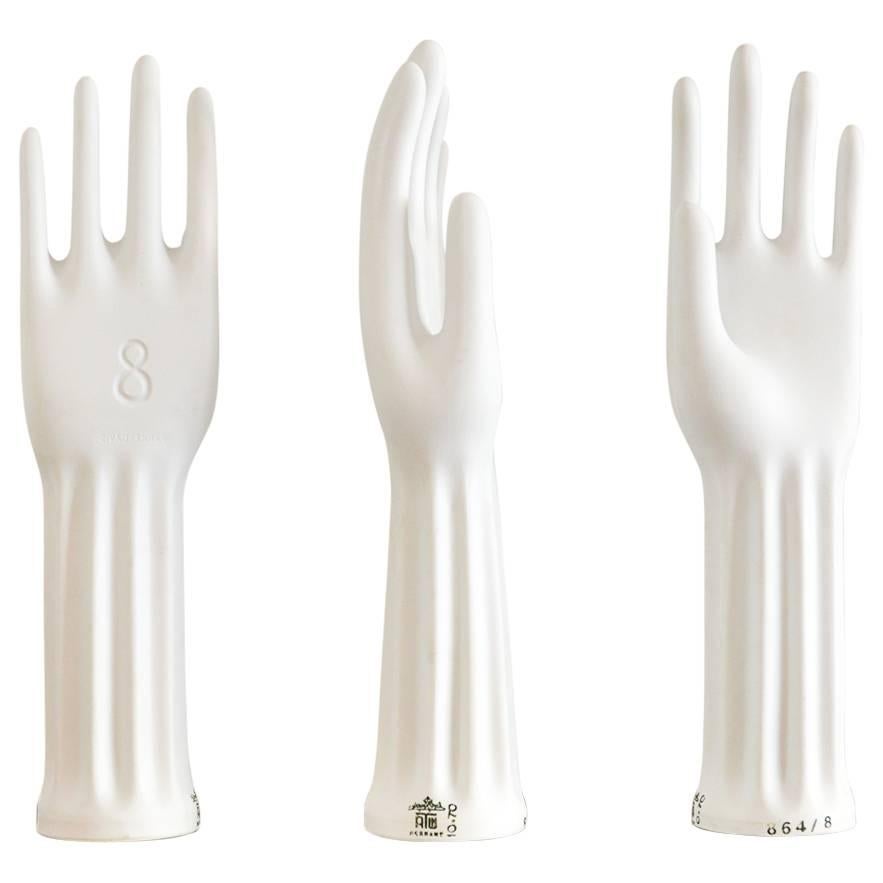 Set of Three Porcelain Glove Forms by Rosenthal