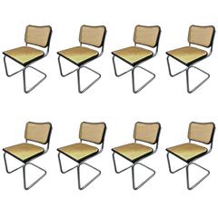 Eight Marcel Breuer Cesca Dining Chairs