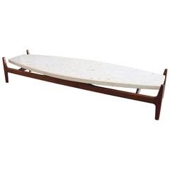 Harvey Probber Travertine and Terrazzo-Top Table