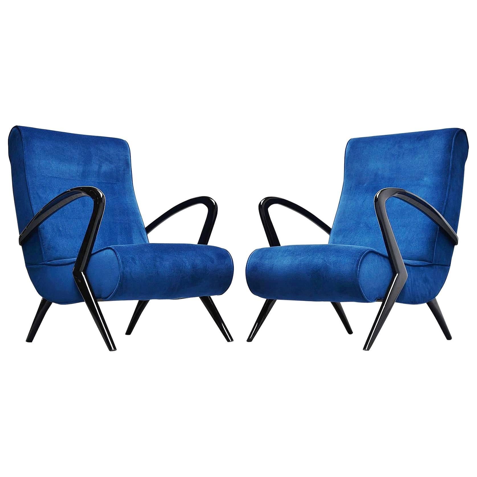 Italian Lounge Chairs in the Manner of Gio Ponti, 1950