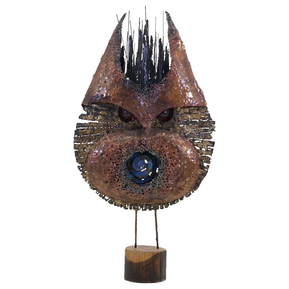James Bearden Large, Intricate, Tabletop Owl Sculpture For Sale