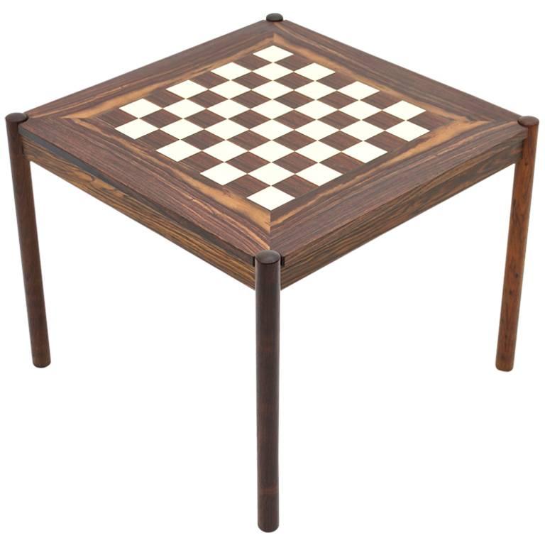Rosewood Flip-Top Chess Table by Georg Petersen, Denmark, 1960s