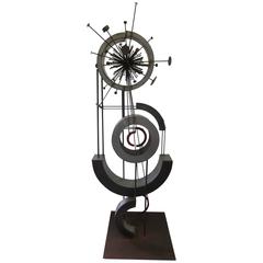Tall Brutalist Sunburst Sculpture by Frank Cota 2