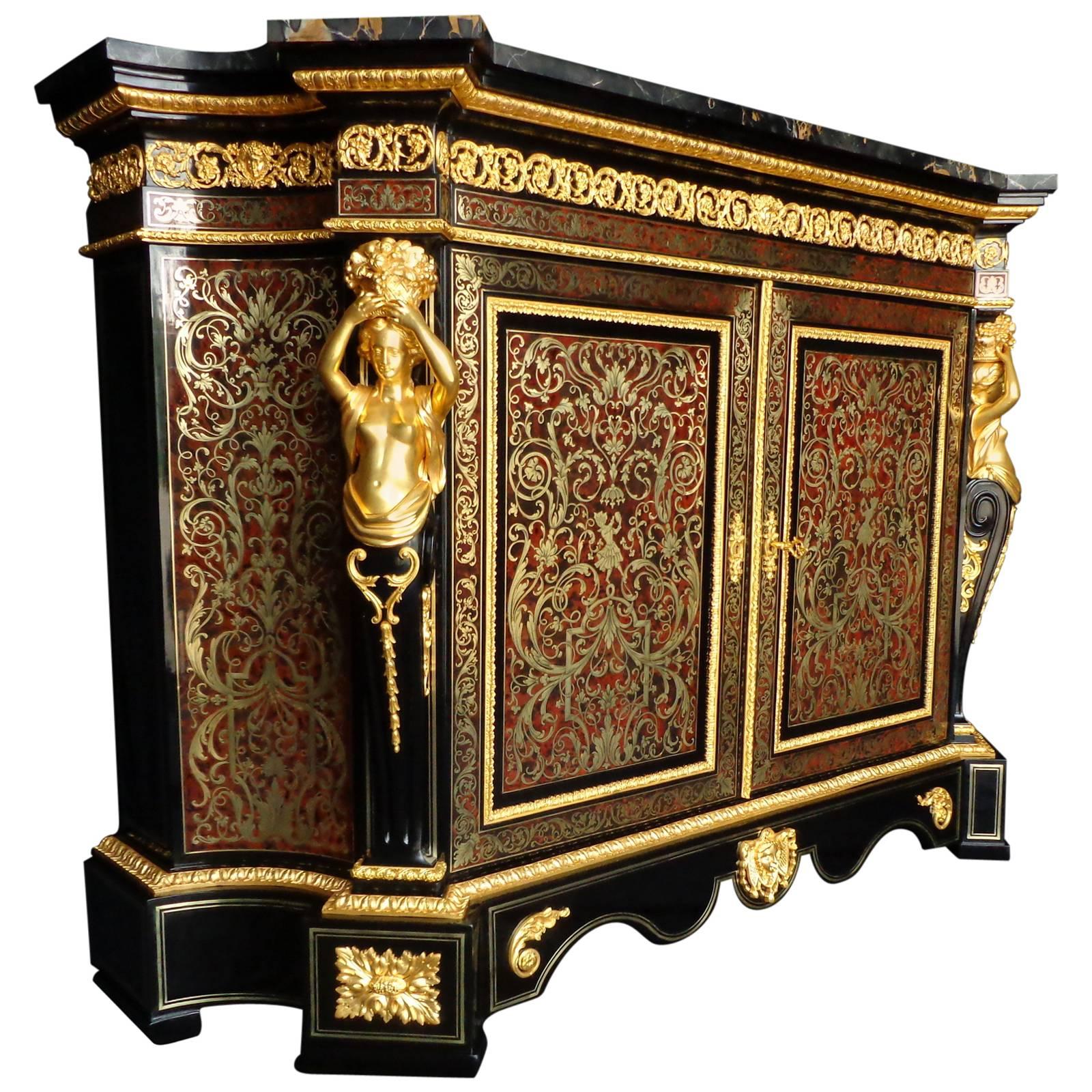 Cabinet in Boulle Marquetry Stamped Ringuet, 19th Century
