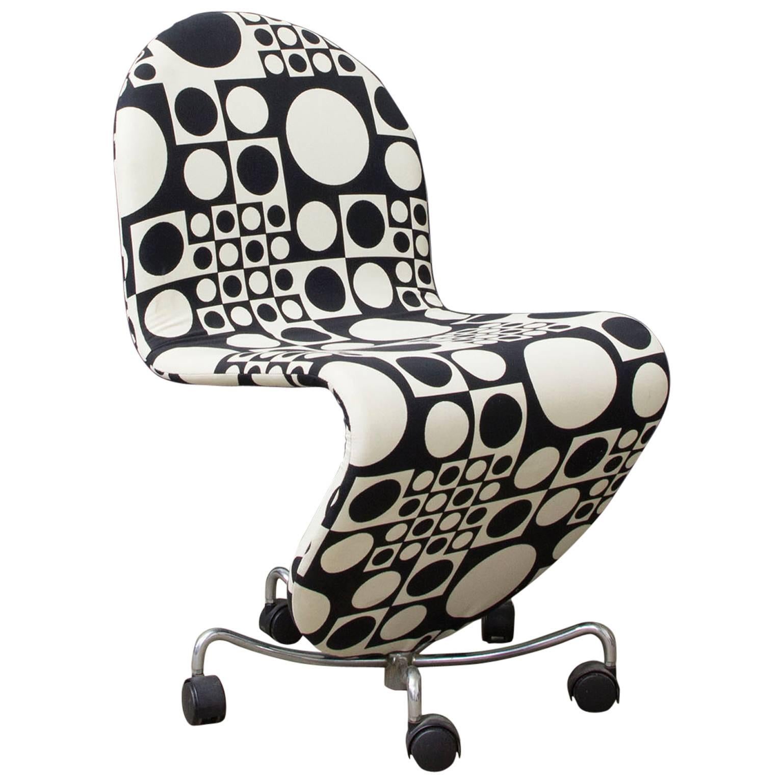 1970, Verner Panton, 1-2-3 Serie Office Chair, Original Panton Fabric by Kvadrat