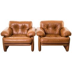 Vintage Pair of Armchairs Coronado, Tobia Scarpa C&B