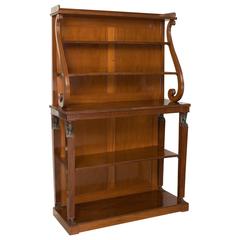 Fine Quality Regency Period Open Bookcase in Solid Mahogany