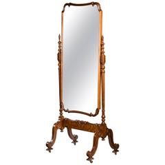 Early 20th Century Mahogany Framed Cheval Mirror