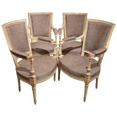 Set of Four French Directoire Style Armchairs