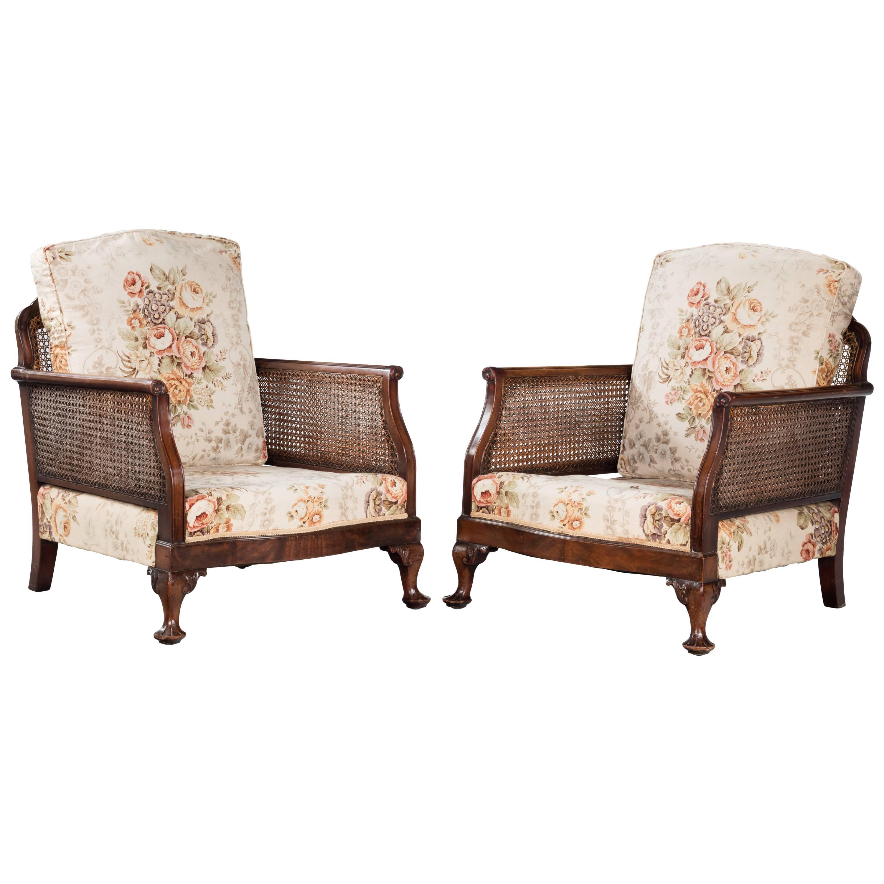 Pair of Early 20th Century Bergere Chairs