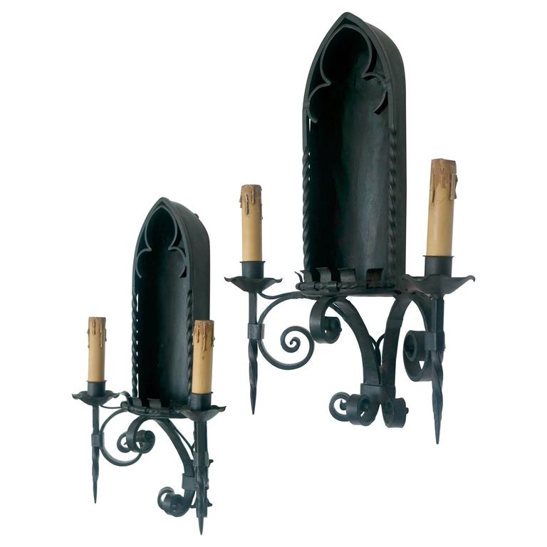 Pair of Danish Gothic Wrought Iron Wall Sconces For Sale ... Pair of Danish Gothic Wrought Iron Wall Sconces For Sale ... on Wrought Iron Wall Sconces id=67624