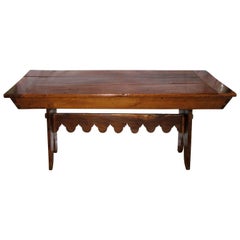 French Country Solid Ash Trestle Writing Table