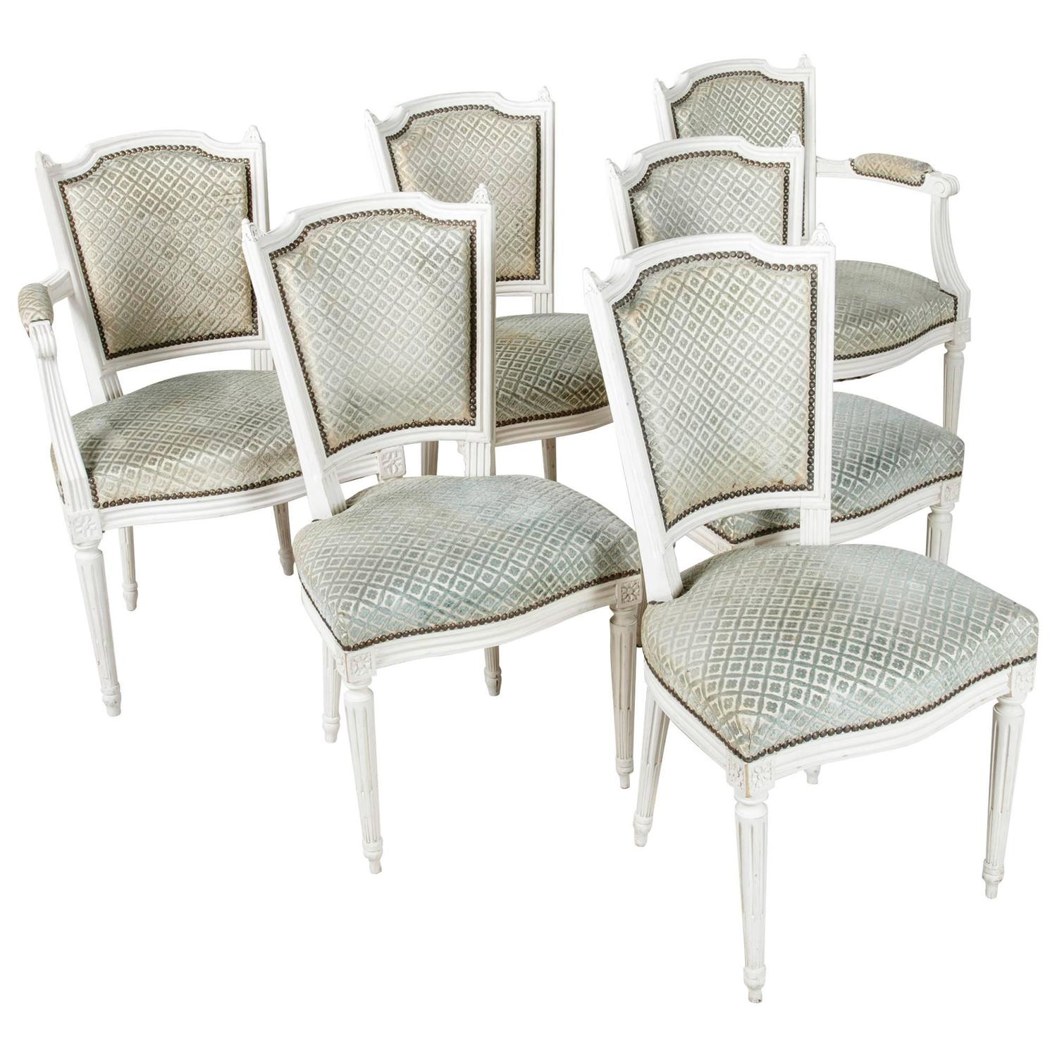 Louis Xvi Side Chairs 100 For At 1stdibs Set Of Louis Xvi Style Dining Chairs Painted White With Nailhead Upholstery