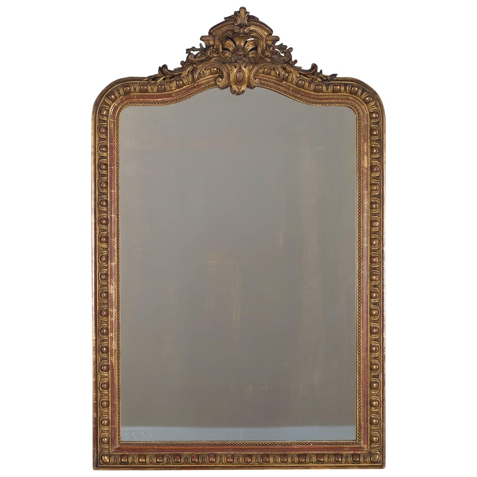 Antique French Louis Philippe Mirror Cartouche, circa 1880 For Sale