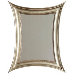 Danish Silver Giltwood Concave Sided Mirror