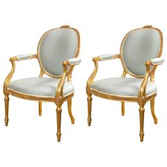 Pair of George III Giltwood Armchairs