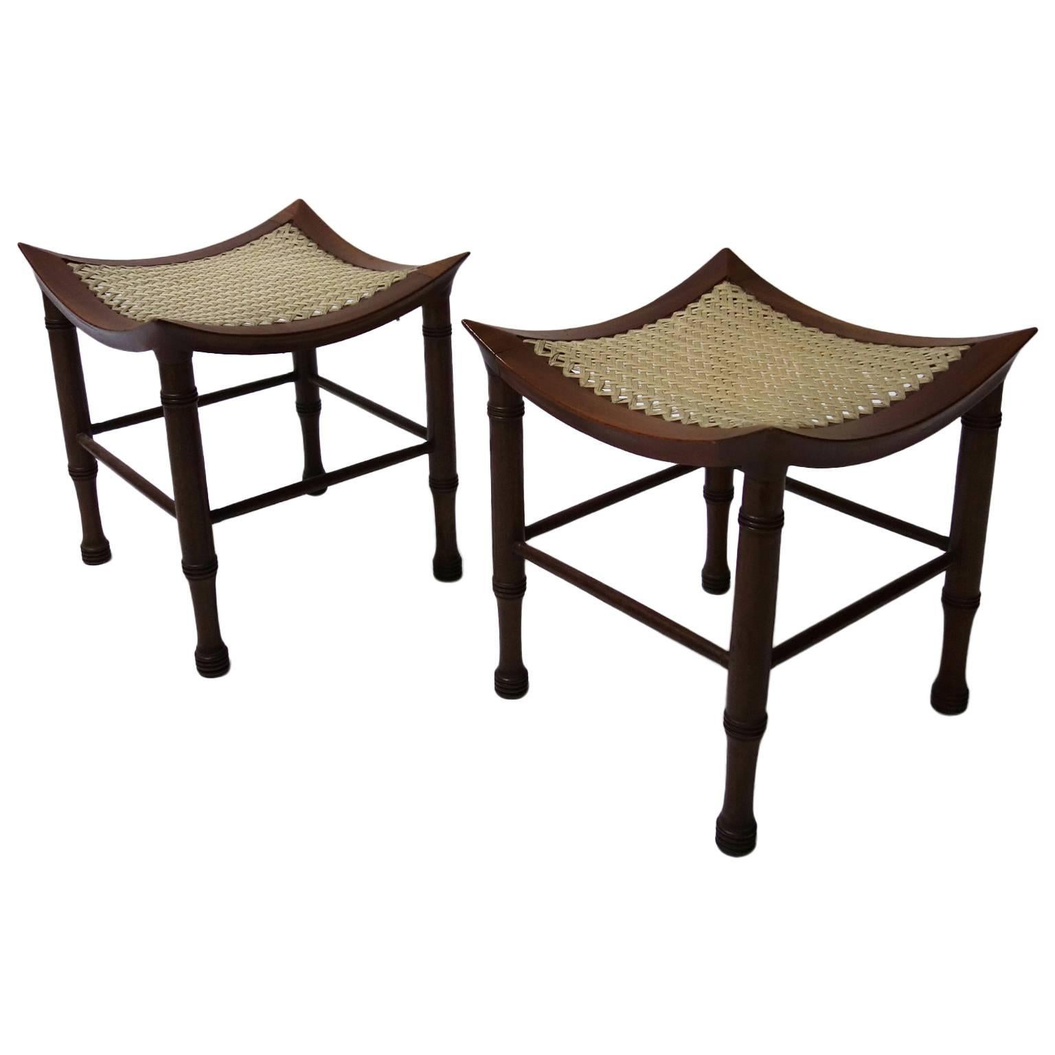 Pair of Arts & Crafts 'Thebes' Stools by Liberty & Co