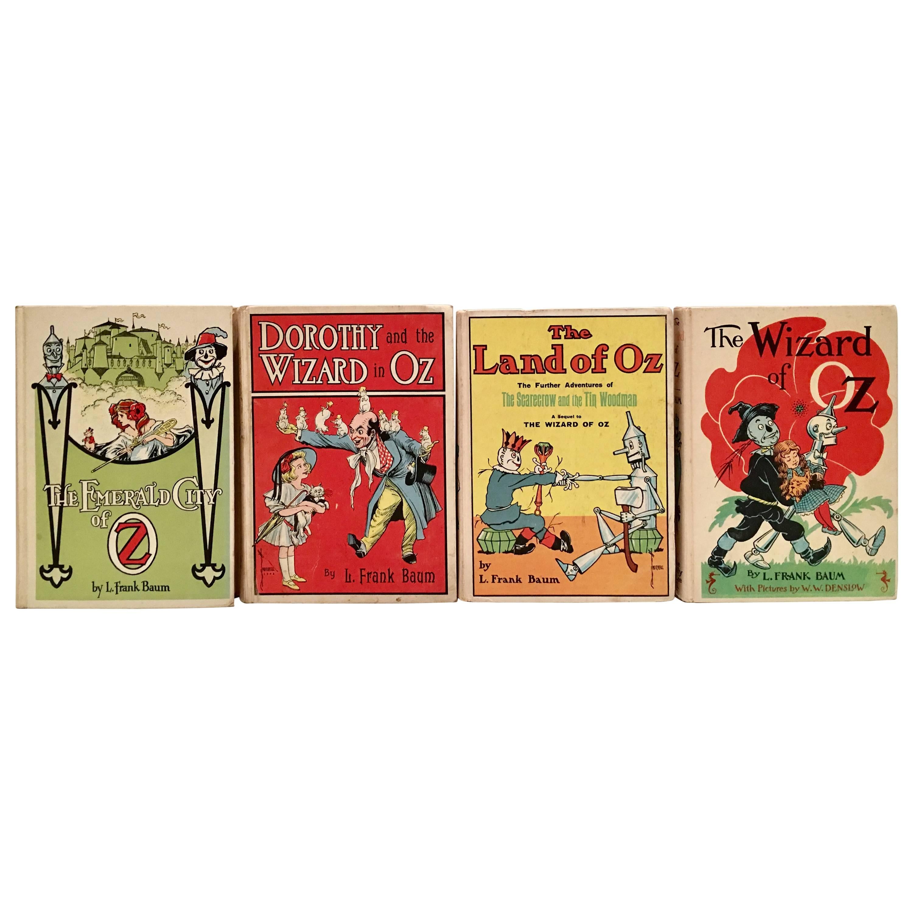 Vintage Set of four Wizard of Oz Collection Books by Frank L. Baum at