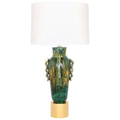 MCM Glazed Ceramic Lamp