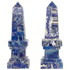 Pair of Lapis Lazuli Obelisks