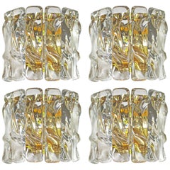 crystal wall sconces cheap Set of Four Italian "Ice" Crystal Wall Sconces