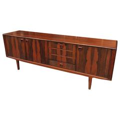 Large Rosewood Danish Credenza, 1950 5