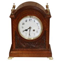 Antique Edwardian Oak Mantel Clock